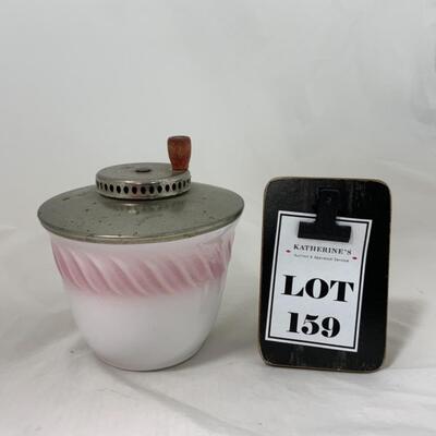 -159- VINTAGE | Stoneware Whipper Jar | Rotary Handle