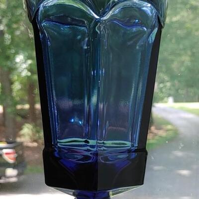 #75 Vintage FOSTORIA GLASS Cobalt Blue VIRGINIA Iced Tea Glass (Discontinued 1986)