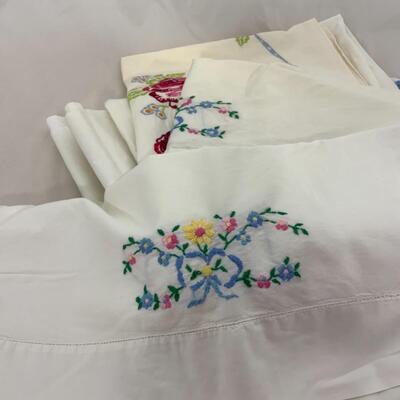 -163- VINTAGE | Linen Pillowcases | 17 total | Sets | Singles