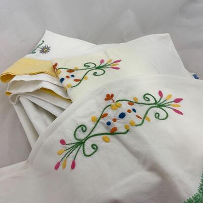 -163- VINTAGE | Linen Pillowcases | 17 total | Sets | Singles