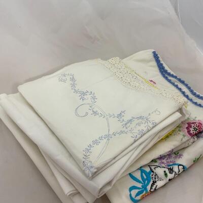 -163- VINTAGE | Linen Pillowcases | 17 total | Sets | Singles