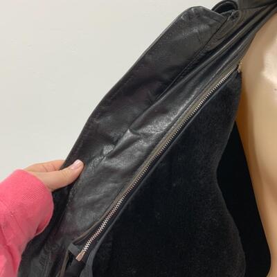 -168- VINTAGE | Black Leather Jacket | Lesco Leather | size 46