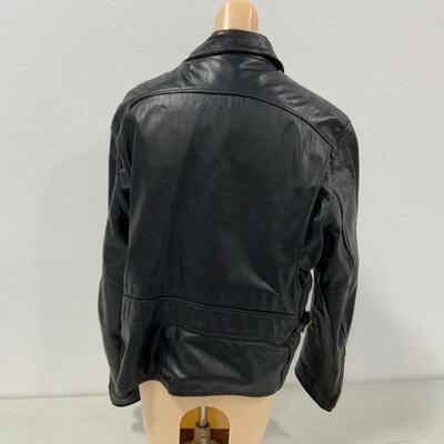 -168- VINTAGE | Black Leather Jacket | Lesco Leather | size 46