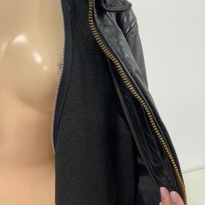 -168- VINTAGE | Black Leather Jacket | Lesco Leather | size 46