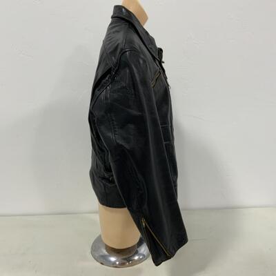 -168- VINTAGE | Black Leather Jacket | Lesco Leather | size 46