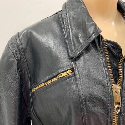 -168- VINTAGE | Black Leather Jacket | Lesco Leather | size 46