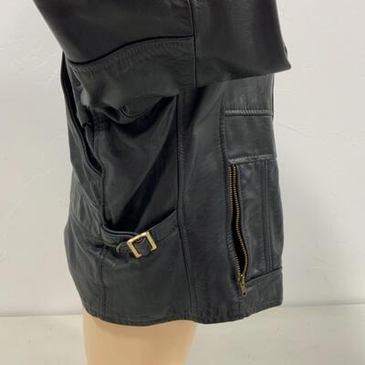 -168- VINTAGE | Black Leather Jacket | Lesco Leather | size 46