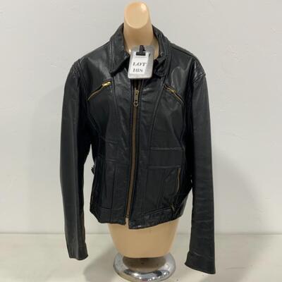 -168- VINTAGE | Black Leather Jacket | Lesco Leather | size 46