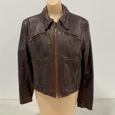 -169- VINTAGE | Womenâ€™s Brown Leather Jacket | Lesco | Size 16
