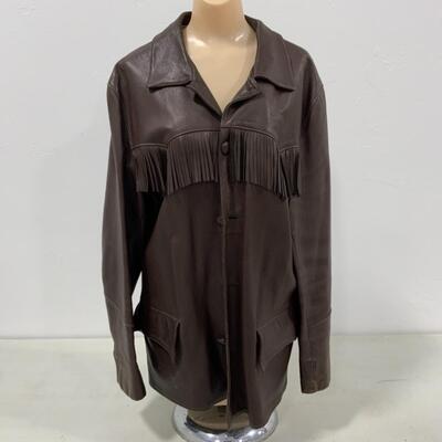 -169- VINTAGE | Womenâ€™s Brown Leather Jacket | Lesco | Size 16