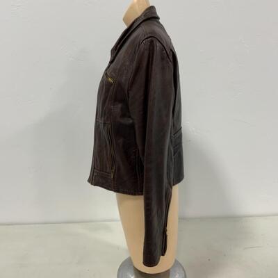 -169- VINTAGE | Womenâ€™s Brown Leather Jacket | Lesco | Size 16