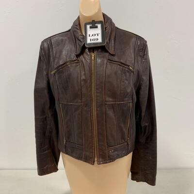 -169- VINTAGE | Womenâ€™s Brown Leather Jacket | Lesco | Size 16