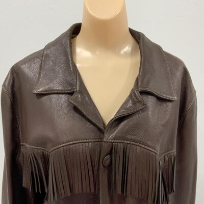 -170- VINTAGE | Genuine Deerskin Leather Jacket | Size 42 | Fringe