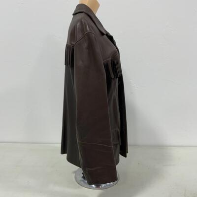 -170- VINTAGE | Genuine Deerskin Leather Jacket | Size 42 | Fringe