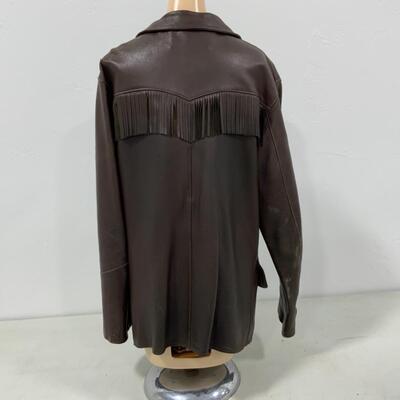 -170- VINTAGE | Genuine Deerskin Leather Jacket | Size 42 | Fringe