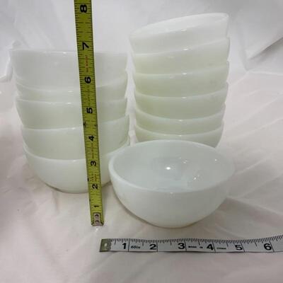 -173- VINTAGE | TWELVE White Fire King Chili Bowls | Milk Glass