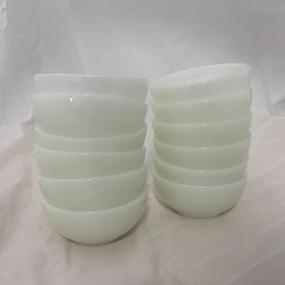 -173- VINTAGE | TWELVE White Fire King Chili Bowls | Milk Glass