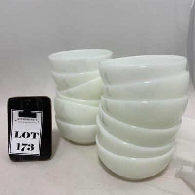 -173- VINTAGE | TWELVE White Fire King Chili Bowls | Milk Glass