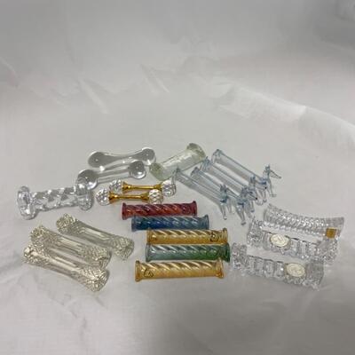 -175- VINTAGE | Twenty One Glass and Crystal Knife Rests