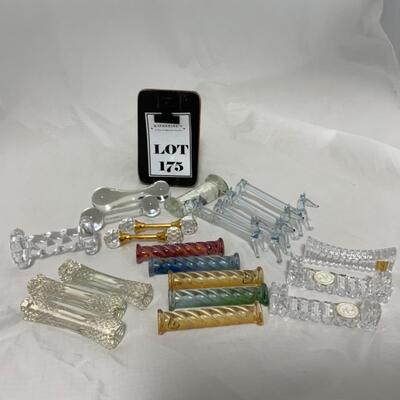 -175- VINTAGE | Twenty One Glass and Crystal Knife Rests