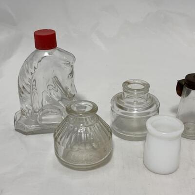 -181- VINTAGE | 8 Small Bottles | Shinola | Scrip | Creamer