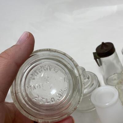 -181- VINTAGE | 8 Small Bottles | Shinola | Scrip | Creamer