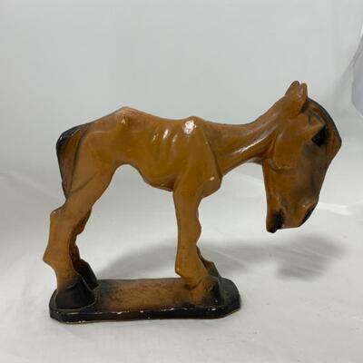 -184- VINTAGE | Metal Knife Rests | Chalkware Horse | Codfish Box