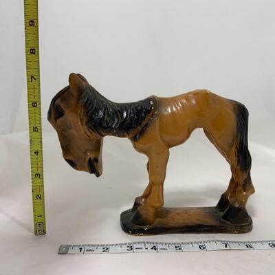-184- VINTAGE | Metal Knife Rests | Chalkware Horse | Codfish Box