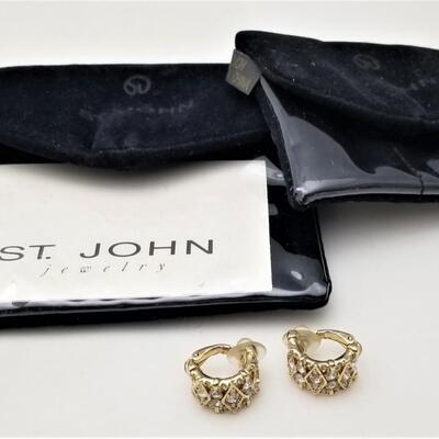 Lot #29  Pair of St. John (Knits) Clip Earrings in original packaging