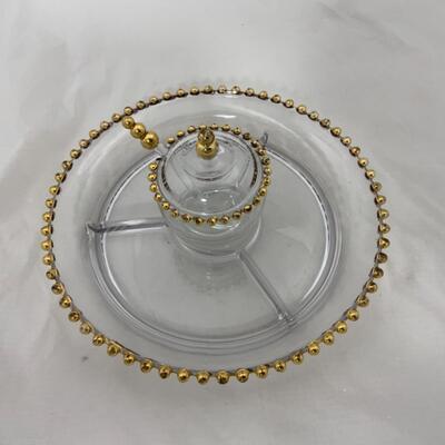 -189- VINTAGE | Golden Candlewick Serving Dish | Complete