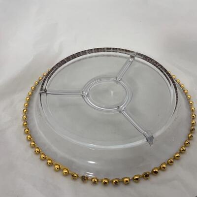 -189- VINTAGE | Golden Candlewick Serving Dish | Complete