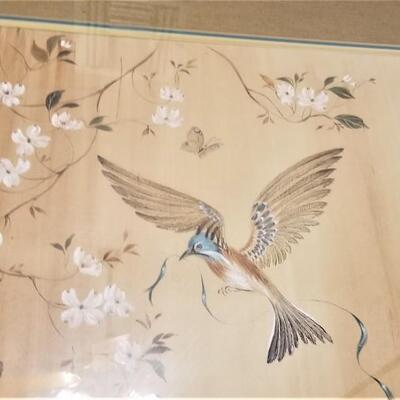 Lot 35  Beautiful Bird Painting on Silk by well-known mural Artist Audre Reinike de Buys
