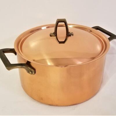 Lot #37 Vintage Copper Revere Ware Covered Stock Pot