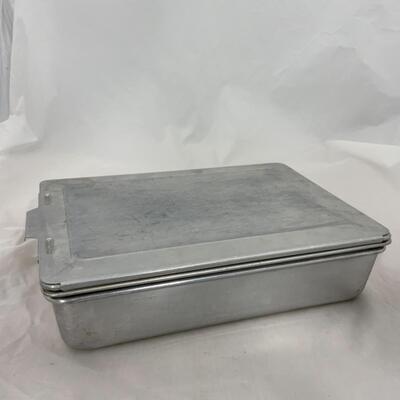 -193- VINTAGE | Sliding Lid Cake Pans | Kitchen Recipe or Catch All Box