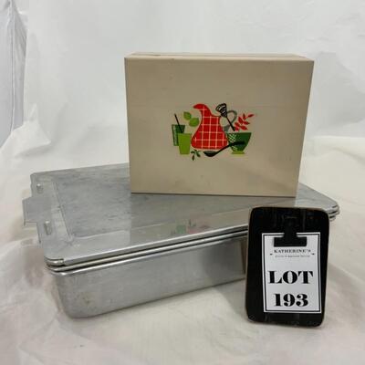 -193- VINTAGE | Sliding Lid Cake Pans | Kitchen Recipe or Catch All Box