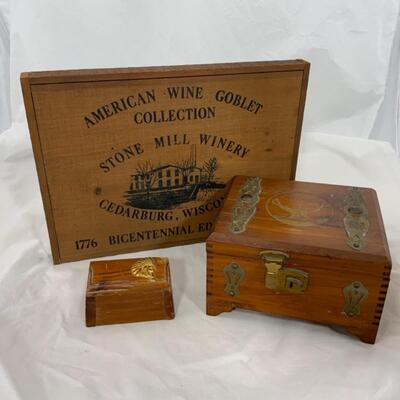 -194- VINTAGE | Wood Storage Boxes | Stone Mill Winery Sign