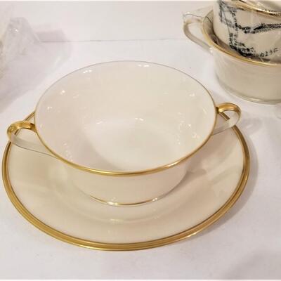 Lot #43  Set of 8 LENOX Cream Soups with Underplates