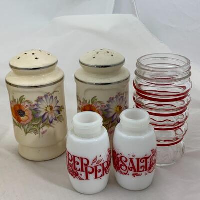 -195- VINTAGE | Large Lot of Shakers | Ceramic | Lidless Glass