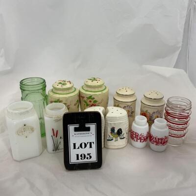 -195- VINTAGE | Large Lot of Shakers | Ceramic | Lidless Glass
