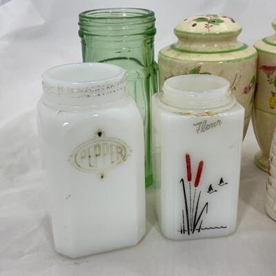 -195- VINTAGE | Large Lot of Shakers | Ceramic | Lidless Glass