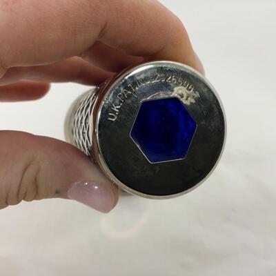 -201- VINTAGE | Silver Plated Salt and Pepper | Caged Cobalt Glass