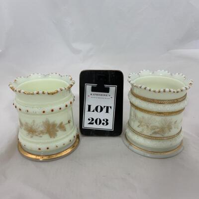 -203- ANTIQUE | Heisey | Custard Glass Spooners
