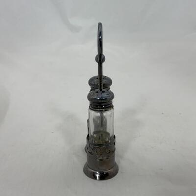-204- ANTIQUE | Petite Salt and Pepper Set with Caddy