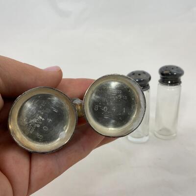 -204- ANTIQUE | Petite Salt and Pepper Set with Caddy