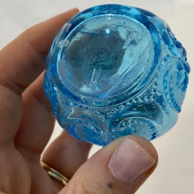 -208- ANTIQUE | Translucent Blue | Spooner | Salt and Pepper