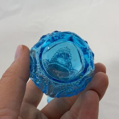 -208- ANTIQUE | Translucent Blue | Spooner | Salt and Pepper