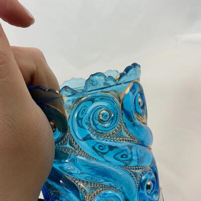-208- ANTIQUE | Translucent Blue | Spooner | Salt and Pepper