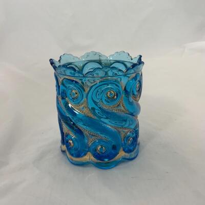 -208- ANTIQUE | Translucent Blue | Spooner | Salt and Pepper