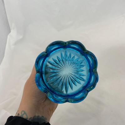 -208- ANTIQUE | Translucent Blue | Spooner | Salt and Pepper