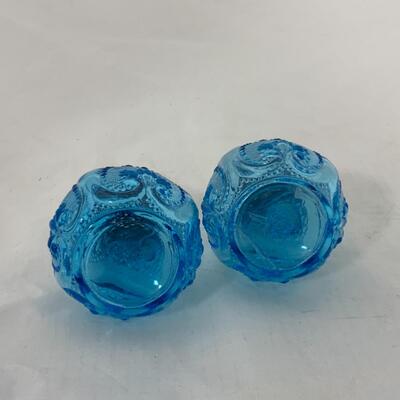 -208- ANTIQUE | Translucent Blue | Spooner | Salt and Pepper